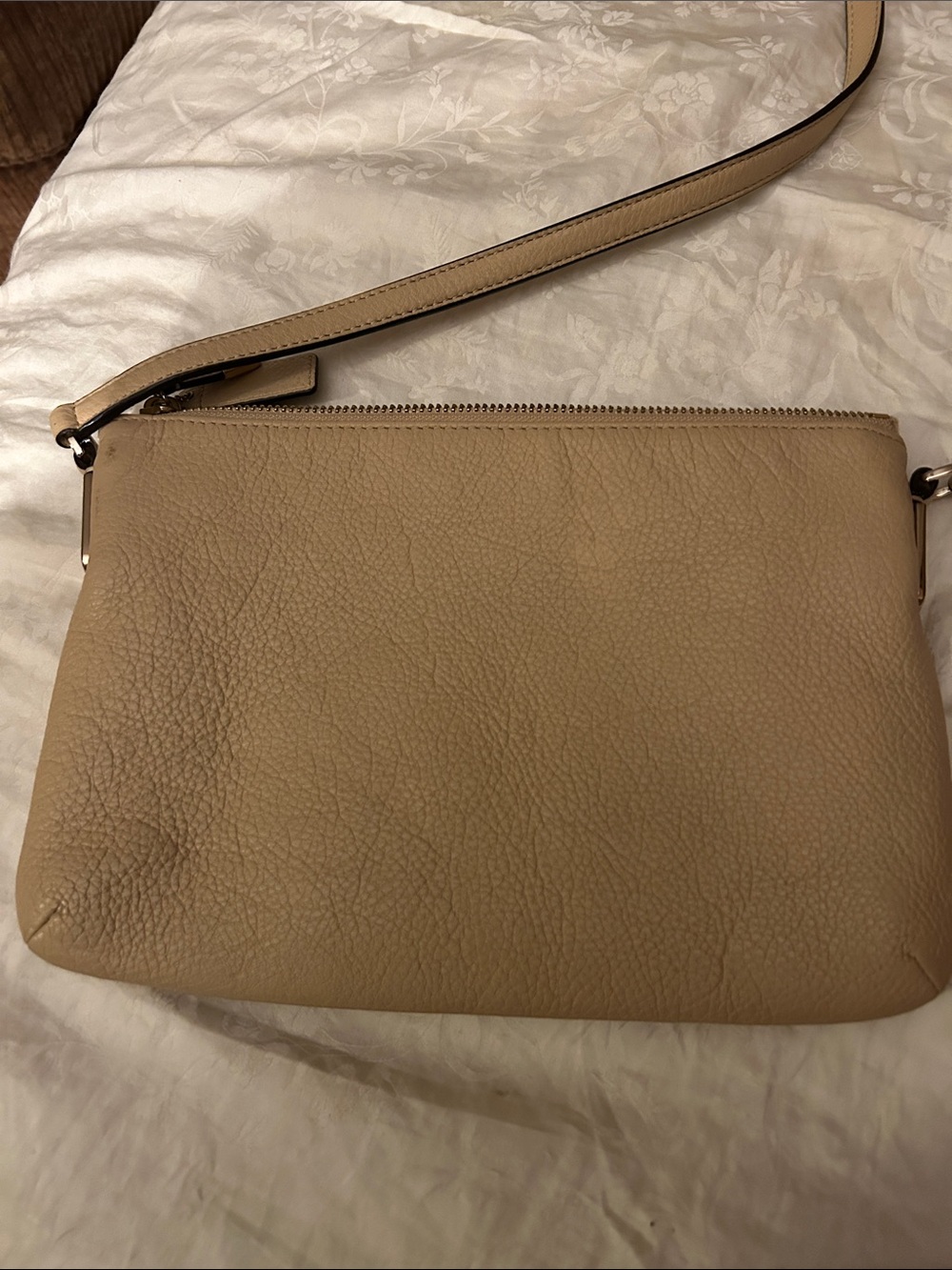 Coach Pebbled Leather Crossbody in Taupe with Charm - Picture 2 of 16